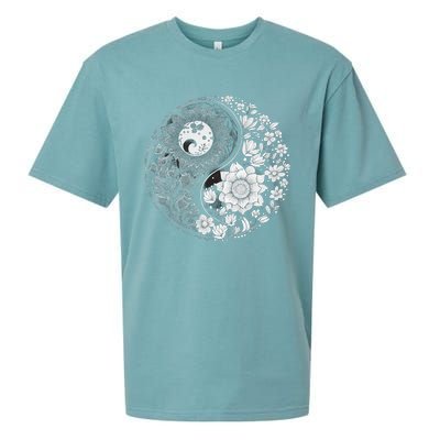 Yin Yang Lotus Mandala Graphic Tees For Men Women Sueded Cloud Jersey T-Shirt