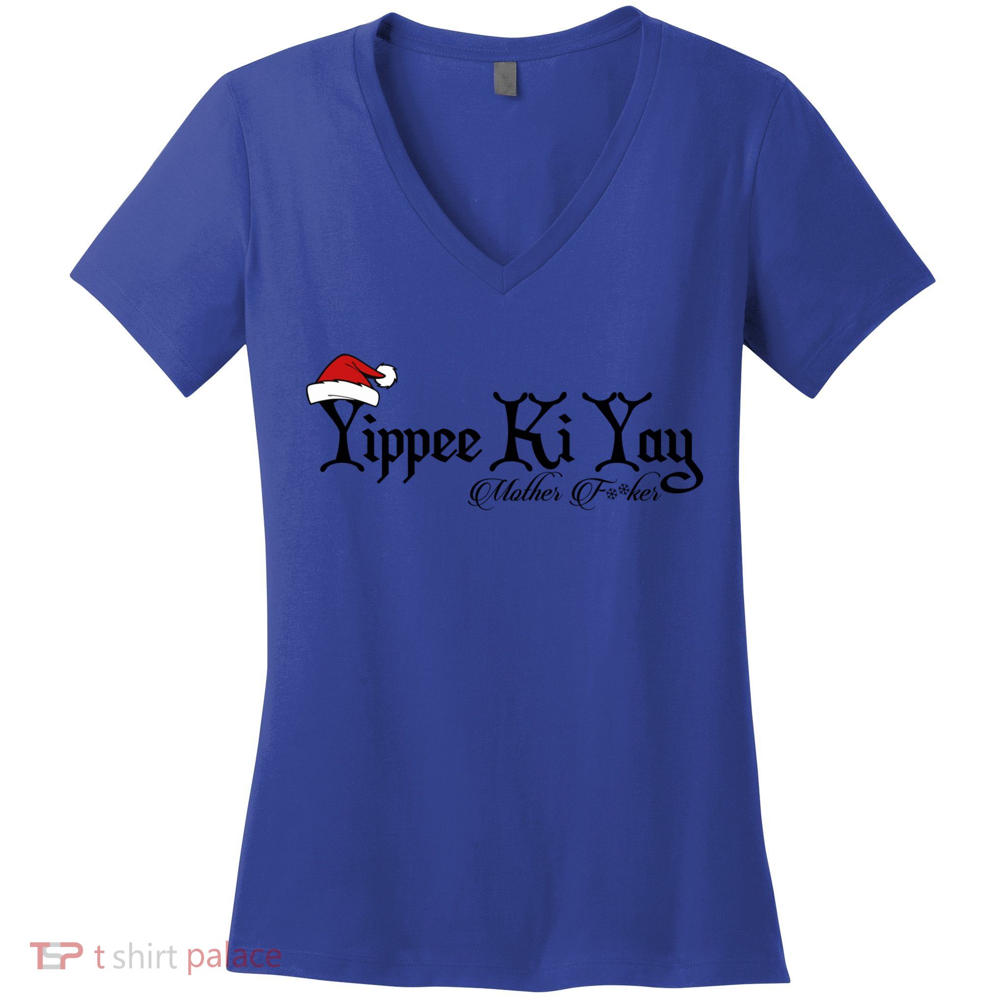 Yippee Yay Mother Fker Censored Funny Christmas Movie Gift Women's V-Neck T-Shirt