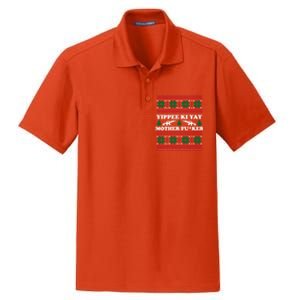 Yippee Yay Mother Fuker Funny Christmas Movie Design Gift Dry Zone Grid Polo