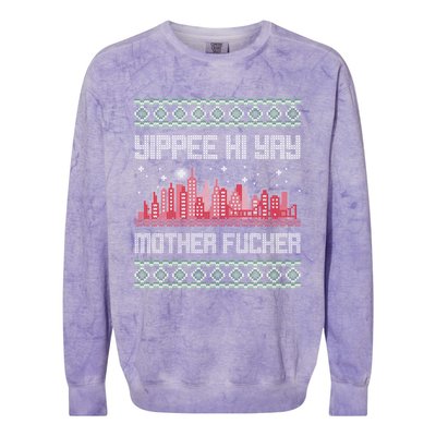 Yippee Yay Mother Fucker Christmas Gift Ugly Cute Sweater Cute Gift Colorblast Crewneck Sweatshirt