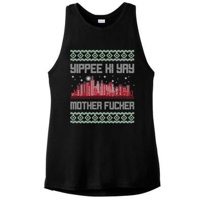 Yippee Yay Mother Fucker Christmas Gift Ugly Cute Sweater Cute Gift Ladies PosiCharge Tri-Blend Wicking Tank