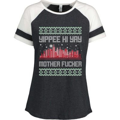 Yippee Yay Mother Fucker Christmas Gift Ugly Cute Sweater Cute Gift Enza Ladies Jersey Colorblock Tee