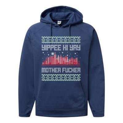 Yippee Yay Mother Fucker Christmas Gift Ugly Cute Sweater Cute Gift Performance Fleece Hoodie