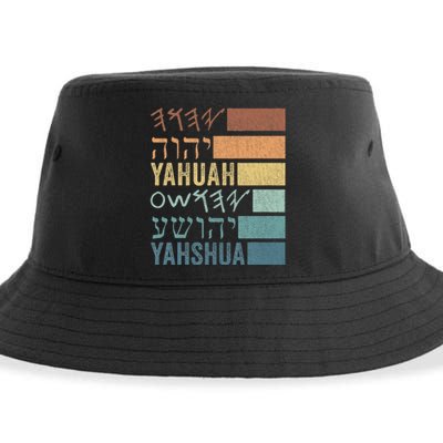 Yahuah Yahshua Names In Paleo Hebrew Sustainable Bucket Hat