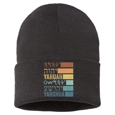 Yahuah Yahshua Names In Paleo Hebrew Sustainable Knit Beanie