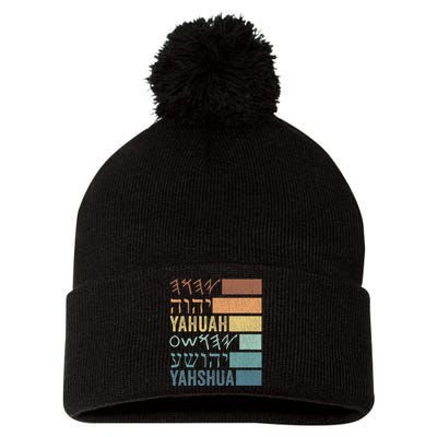 Yahuah Yahshua Names In Paleo Hebrew Pom Pom 12in Knit Beanie