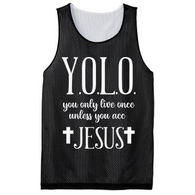 Yolo You Only Live Once Unless You Accept Jesus Quote Mesh Reversible Basketball Jersey Tank