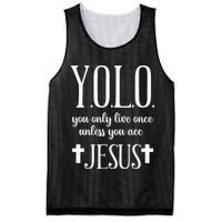 Yolo You Only Live Once Unless You Accept Jesus Quote Mesh Reversible Basketball Jersey Tank