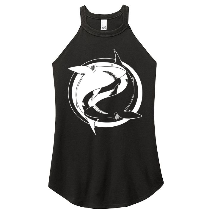 Ying Yang Shark Women's Perfect Tri Rocker Tank