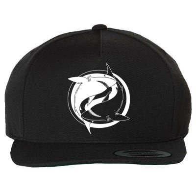 Ying Yang Shark Wool Snapback Cap