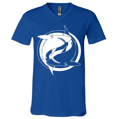 Ying Yang Shark V-Neck T-Shirt