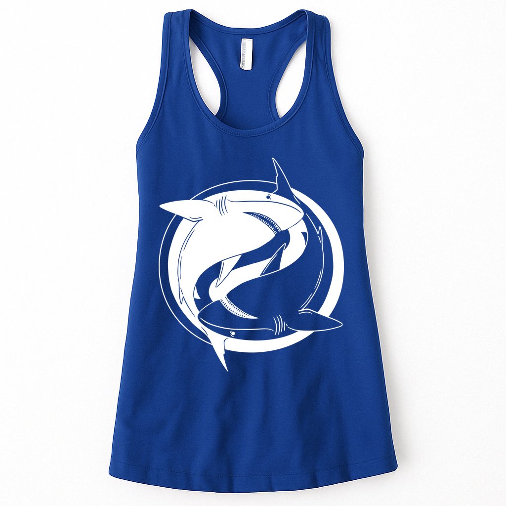 Ying Yang Shark Womens Tank Top