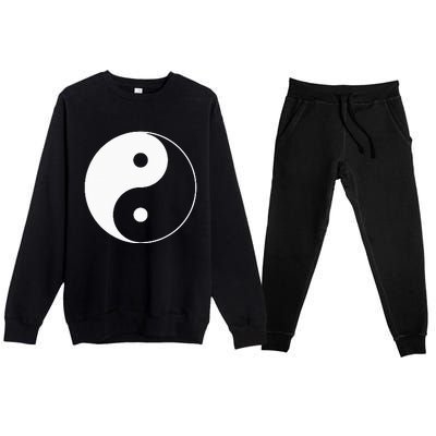 Yin Yang Symbol Taoism Chinese East Asian Philosophy Premium Crewneck Sweatsuit Set