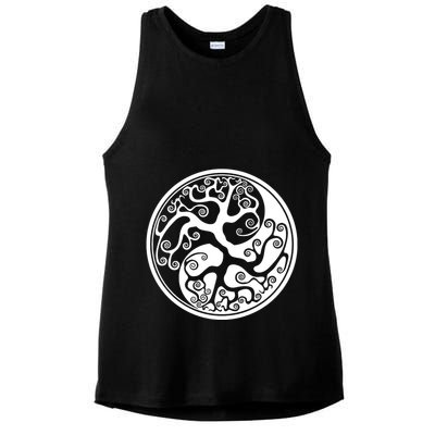 Yin Yang Tree Of Life Ladies PosiCharge Tri-Blend Wicking Tank