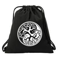 Yin Yang Tree Of Life Drawstring Bag