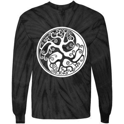 Yin Yang Tree Of Life Tie-Dye Long Sleeve Shirt
