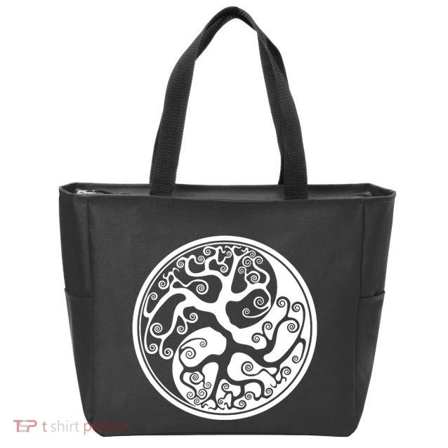 Yin Yang Tree Of Life Zip Tote Bag