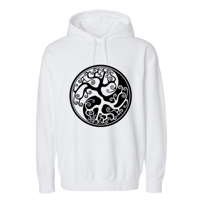 Yin Yang Tree Of Life Garment-Dyed Fleece Hoodie