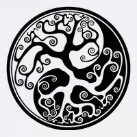 Yin Yang Tree Of Life Garment-Dyed Sweatshirt