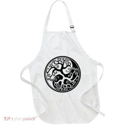 Yin Yang Tree Of Life Full-Length Apron With Pockets