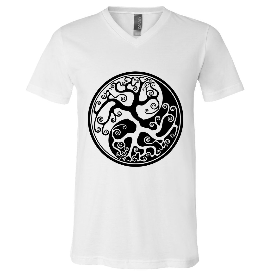 Yin Yang Tree Of Life V-Neck T-Shirt