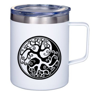 Yin Yang Tree Of Life 12oz Stainless Steel Coffee Mug