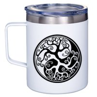 Yin Yang Tree Of Life 12oz Stainless Steel Coffee Mug