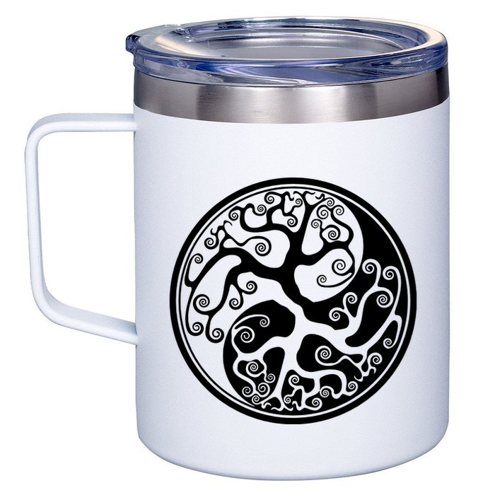 Yin Yang Tree Of Life 12oz Stainless Steel Coffee Mug