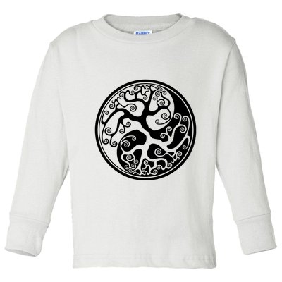 Yin Yang Tree Of Life Toddler Long Sleeve Shirt