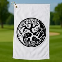 Yin Yang Tree Of Life Golf Towel