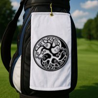 Yin Yang Tree Of Life Golf Towel