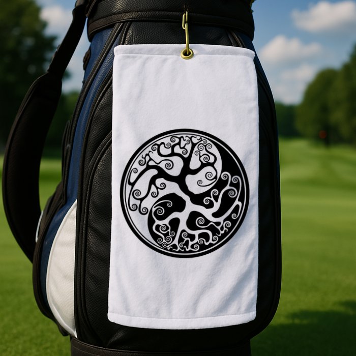 Yin Yang Tree Of Life Golf Towel