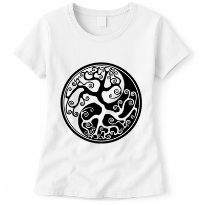 Yin Yang Tree Of Life Womens T-Shirt