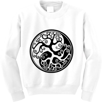 Yin Yang Tree Of Life Kids Sweatshirt