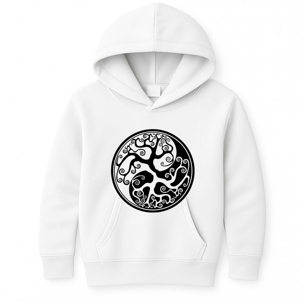 Yin Yang Tree Of Life Kids Hoodie