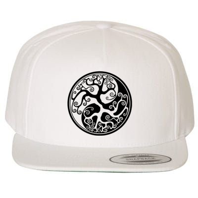 Yin Yang Tree Of Life Wool Snapback Cap