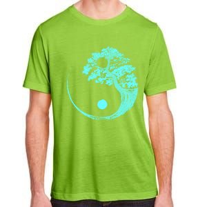 Yin Yang Turquoise Blue Bonsai Tree Japanese Buddhist Zen Gift Adult ChromaSoft Performance T-Shirt