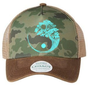 Yin Yang Turquoise Blue Bonsai Tree Japanese Buddhist Zen Gift Legacy Tie Dye Trucker Hat