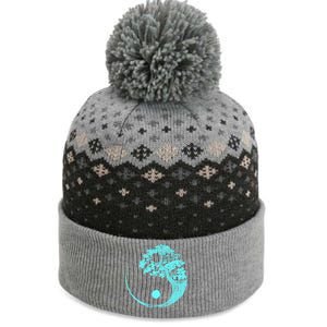 Yin Yang Turquoise Blue Bonsai Tree Japanese Buddhist Zen Gift The Baniff Cuffed Pom Beanie