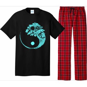 Yin Yang Turquoise Blue Bonsai Tree Japanese Buddhist Zen Gift Pajama Set