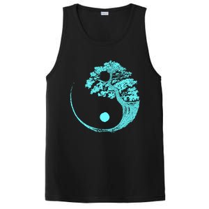 Yin Yang Turquoise Blue Bonsai Tree Japanese Buddhist Zen Gift PosiCharge Competitor Tank