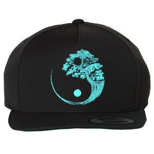 Yin Yang Turquoise Blue Bonsai Tree Japanese Buddhist Zen Gift Wool Snapback Cap