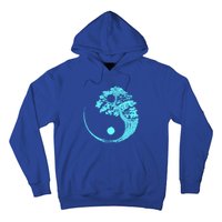 Yin Yang Turquoise Blue Bonsai Tree Japanese Buddhist Zen Gift Hoodie