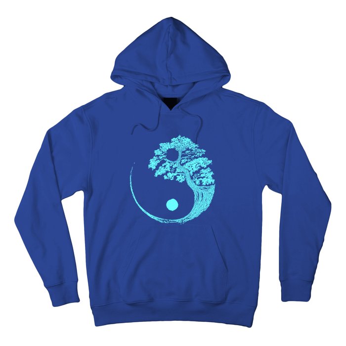 Yin Yang Turquoise Blue Bonsai Tree Japanese Buddhist Zen Gift Hoodie