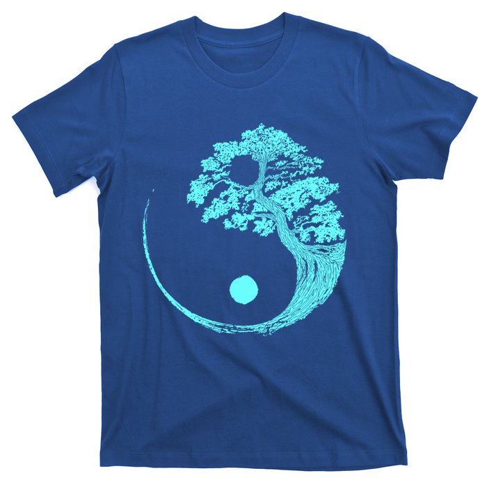 Yin Yang Turquoise Blue Bonsai Tree Japanese Buddhist Zen Gift T-Shirt