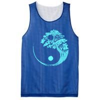 Yin Yang Turquoise Blue Bonsai Tree Japanese Buddhist Zen Gift Mesh Reversible Basketball Jersey Tank