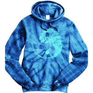 Yin Yang Turquoise Blue Bonsai Tree Japanese Buddhist Zen Gift Tie Dye Hoodie