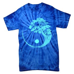 Yin Yang Turquoise Blue Bonsai Tree Japanese Buddhist Zen Gift Tie-Dye T-Shirt