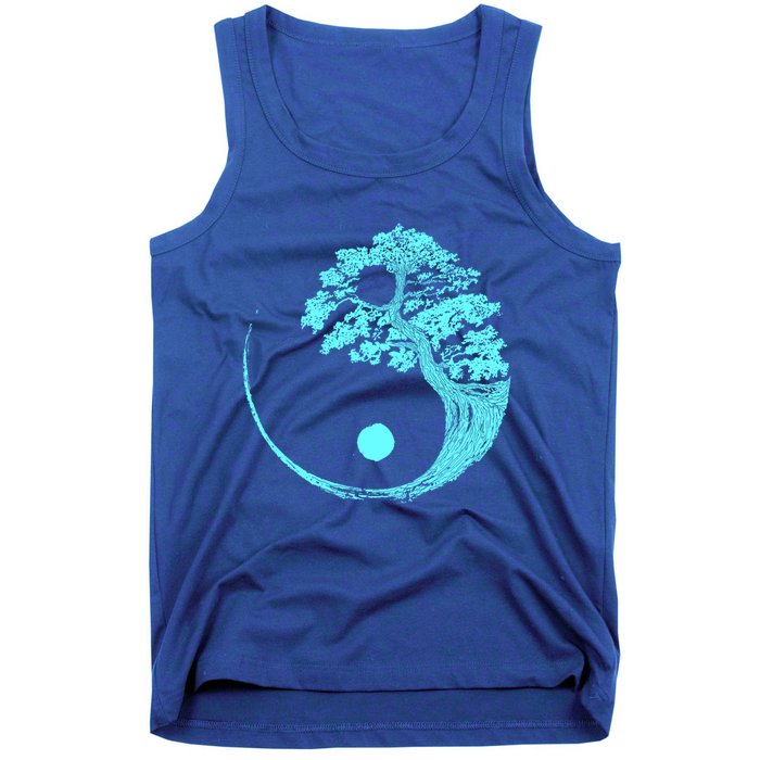 Yin Yang Turquoise Blue Bonsai Tree Japanese Buddhist Zen Gift Tank Top