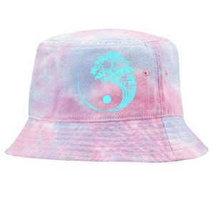 Yin Yang Turquoise Blue Bonsai Tree Japanese Buddhist Zen Gift Tie-Dyed Bucket Hat